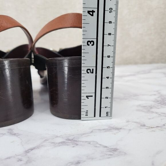 Marc Jacobs Y2K Chunky Heeled Pony Hair Leather Sandals Crystal Rhinestones - Picture 12 of 12